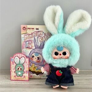 Baby Three Mini Bunny Plush Pendant - Peppermint